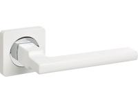 Ручка дверная квадр. А 119 MSW/PC матовый супер белый-хром